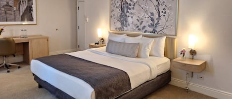 King Room | Premium bedding, in-room safe, desk, laptop workspace