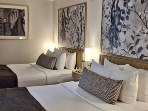 Two Queen Beds Room | Premium bedding, in-room safe, desk, laptop workspace