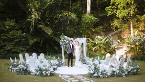 Outdoor wedding area
