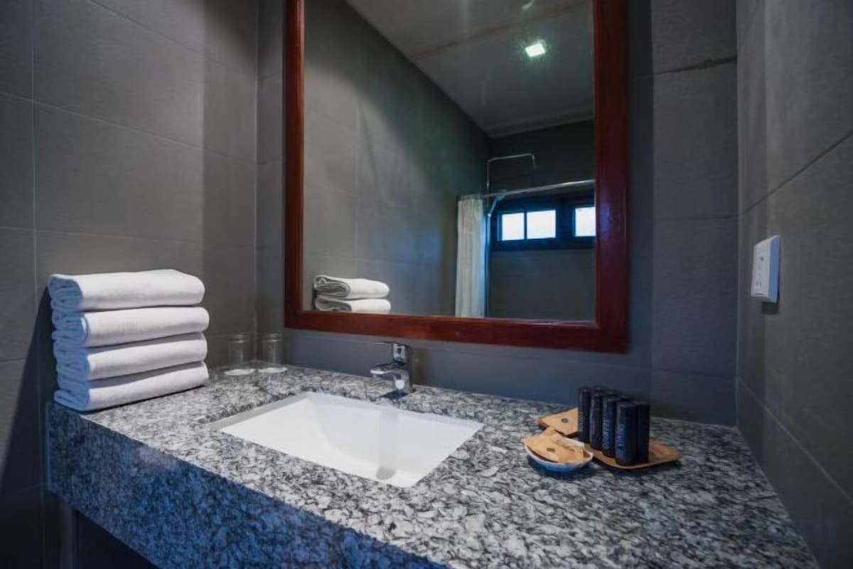 Bathroom | Shower, free toiletries, hair dryer, bathrobes