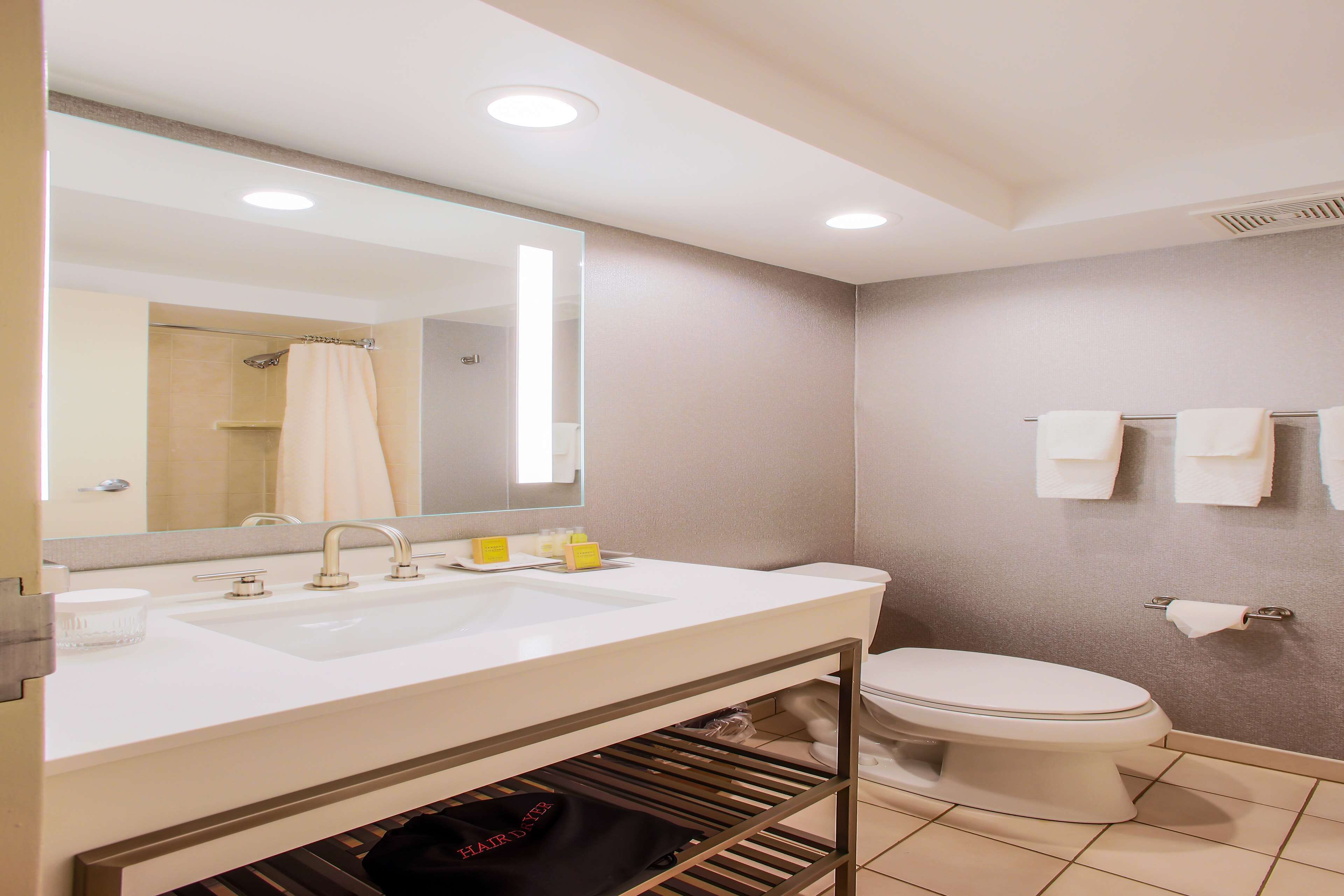 standard room | bathroom | free toiletries, hair dryer, towels