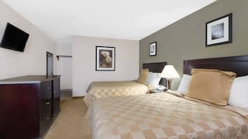 Premium bedding, desk, blackout drapes, iron/ironing board