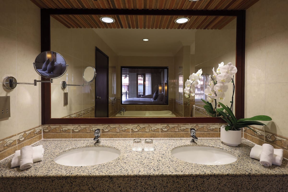 free toiletries, hair dryer, slippers, bidet