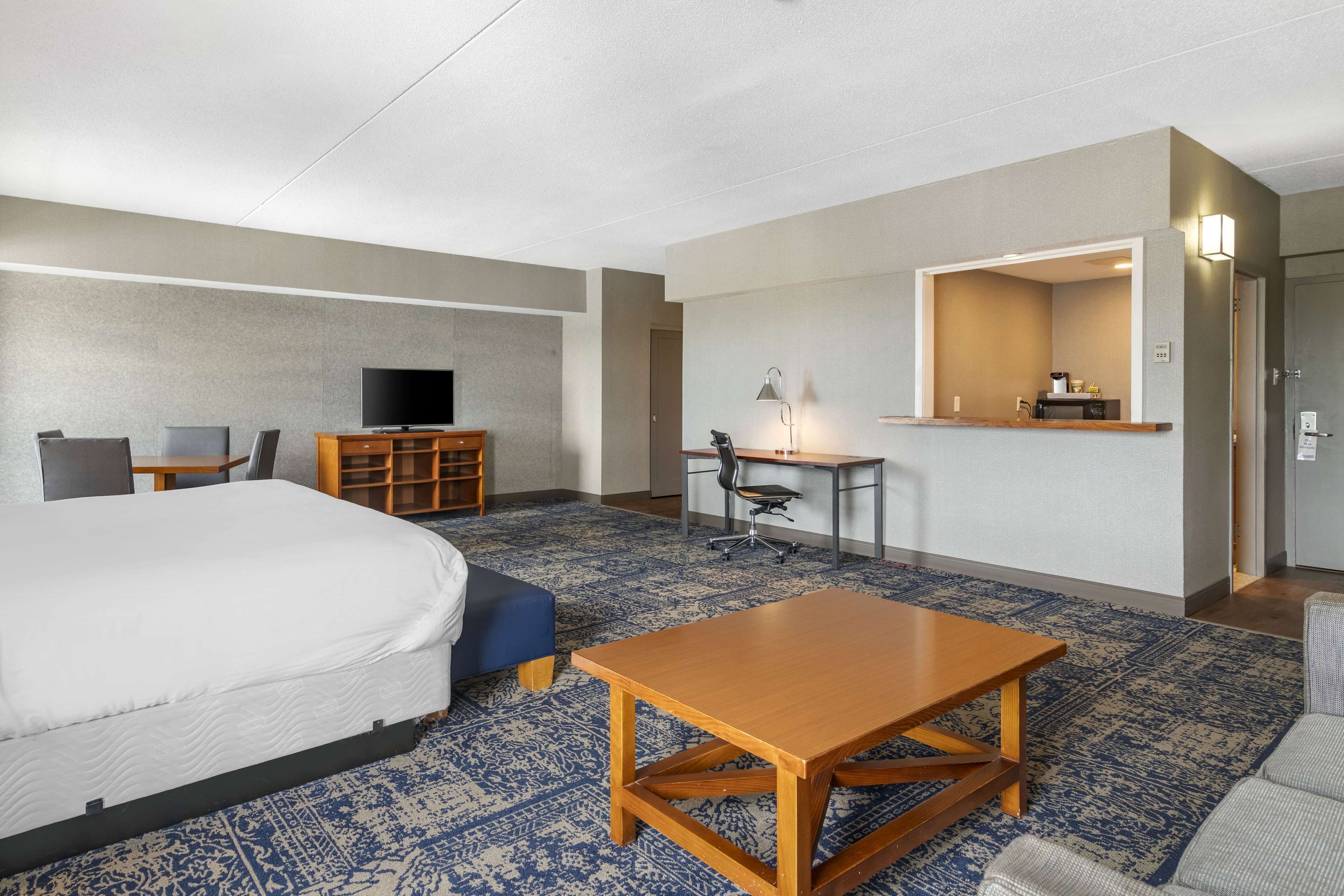 suite, 1 king bed, non smoking, kitchenette (living room;with sofabed) | living area | flat-screen tv