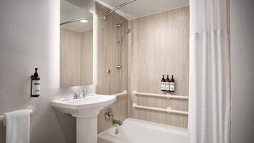 Suite, 1 King Bed, Bathtub | Bathroom | Eco-friendly toiletries, hair dryer, towels, soap