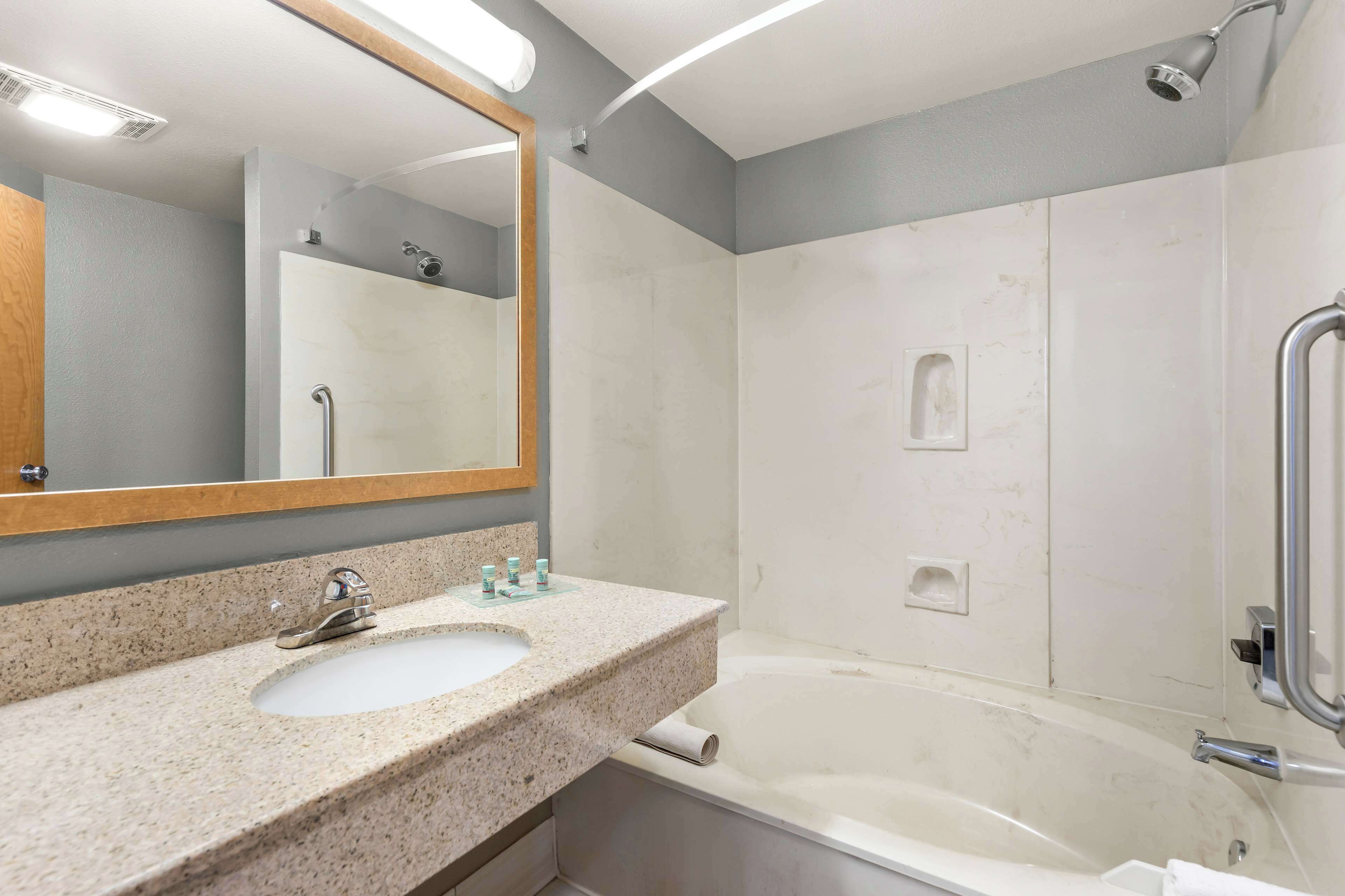 free toiletries, hair dryer, towels