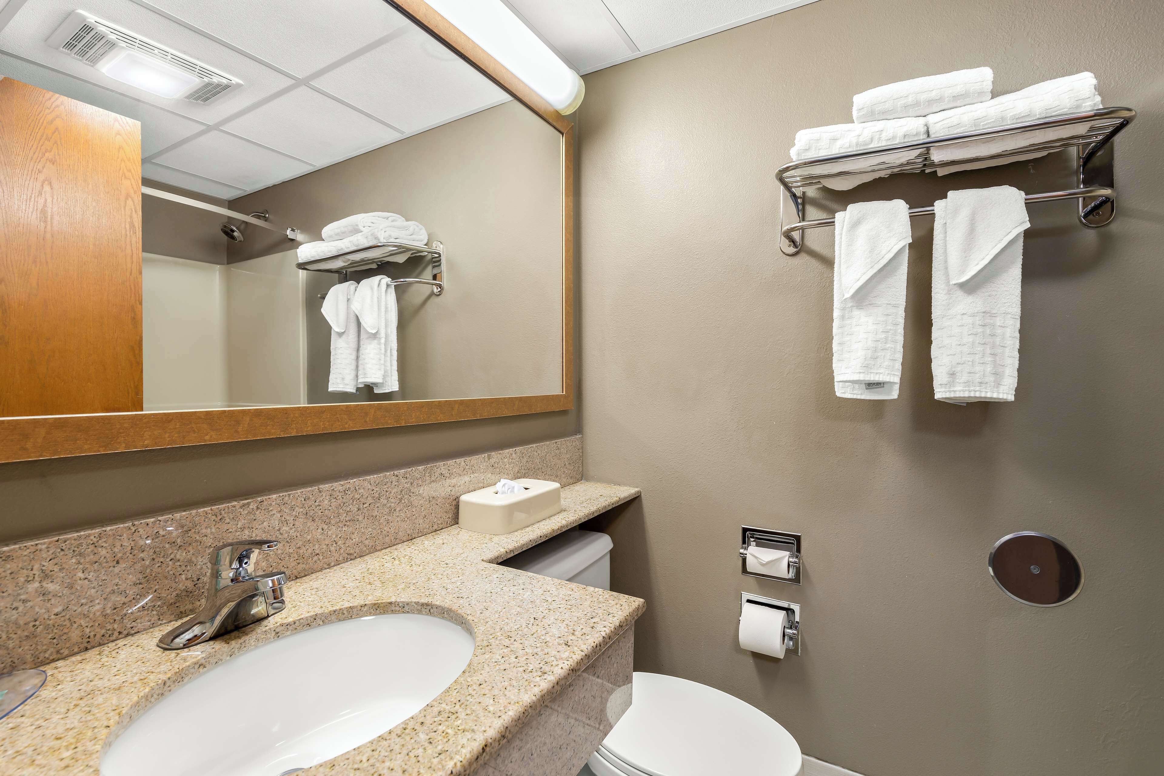 free toiletries, hair dryer, towels