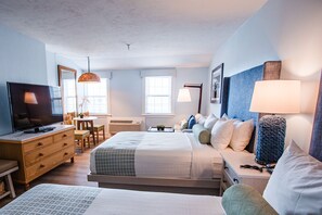 Pillow-top beds, desk, blackout curtains, iron/ironing board