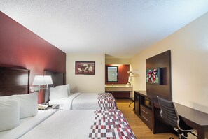 Deluxe Room, 2 Double Beds (Smoke Free) | In-room safe, desk, blackout drapes, iron/ironing board
