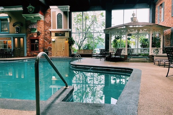 Indoor pool, seasonal outdoor pool, pool umbrellas, sun loungers