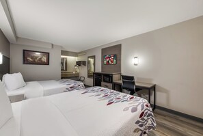 Deluxe Room, 2 Queen Beds, Non Smoking | In-room safe, desk, blackout curtains, free cots/infant beds