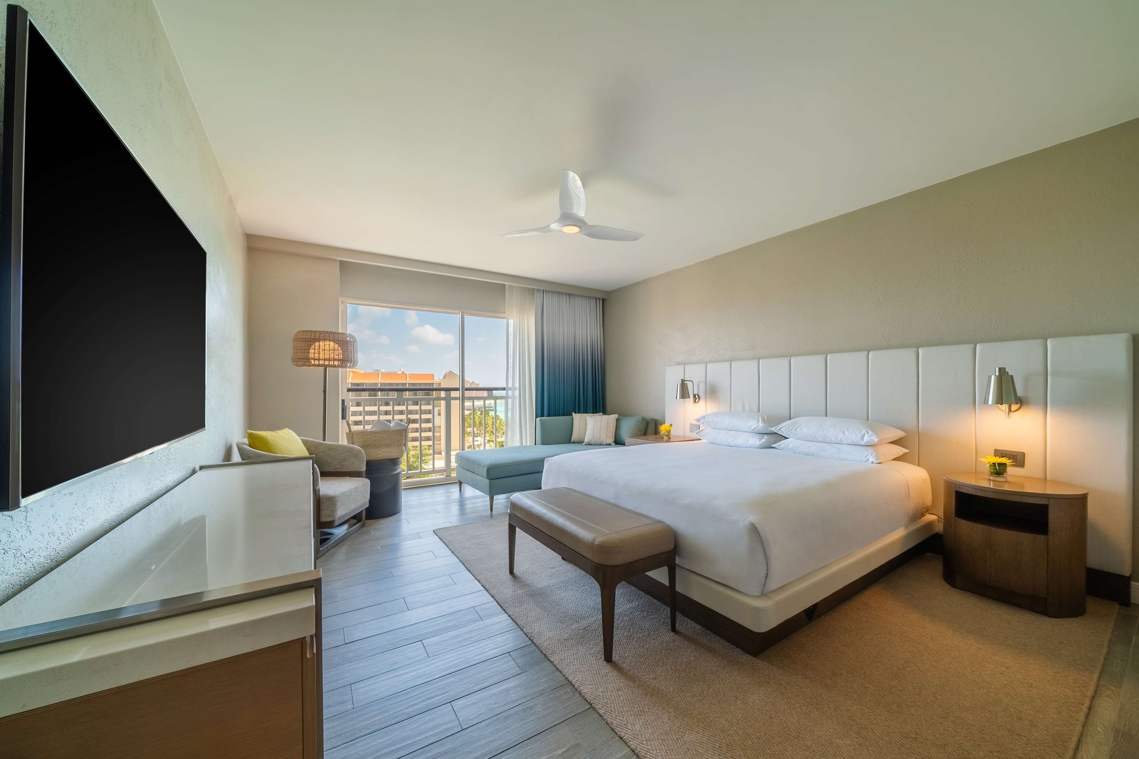 Premium bedding, down comforters, pillowtop beds, in-room safe