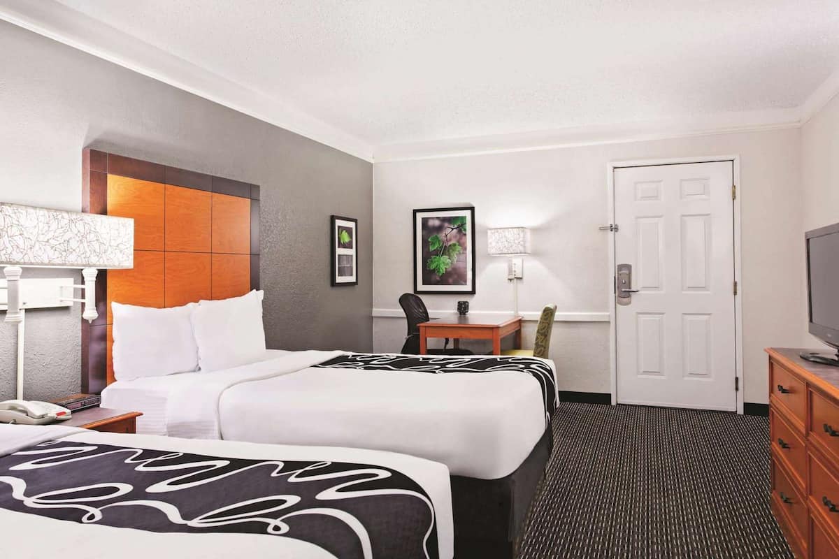 Premium bedding, desk, blackout drapes, iron/ironing board