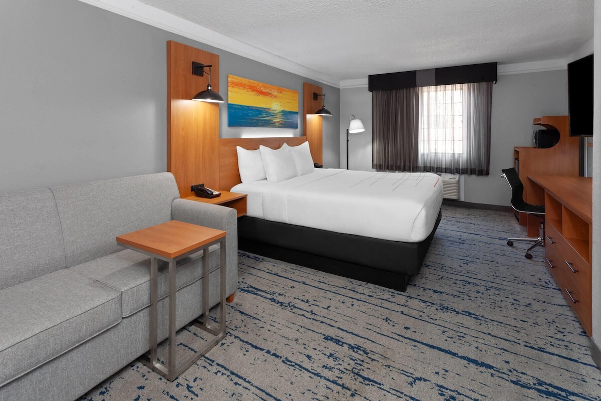 Room, 1 King Bed, Non Smoking | Premium bedding, desk, blackout curtains, iron/ironing board