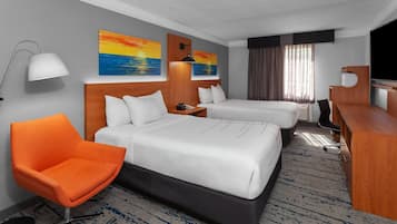 Premium bedding, desk, blackout curtains, iron/ironing board