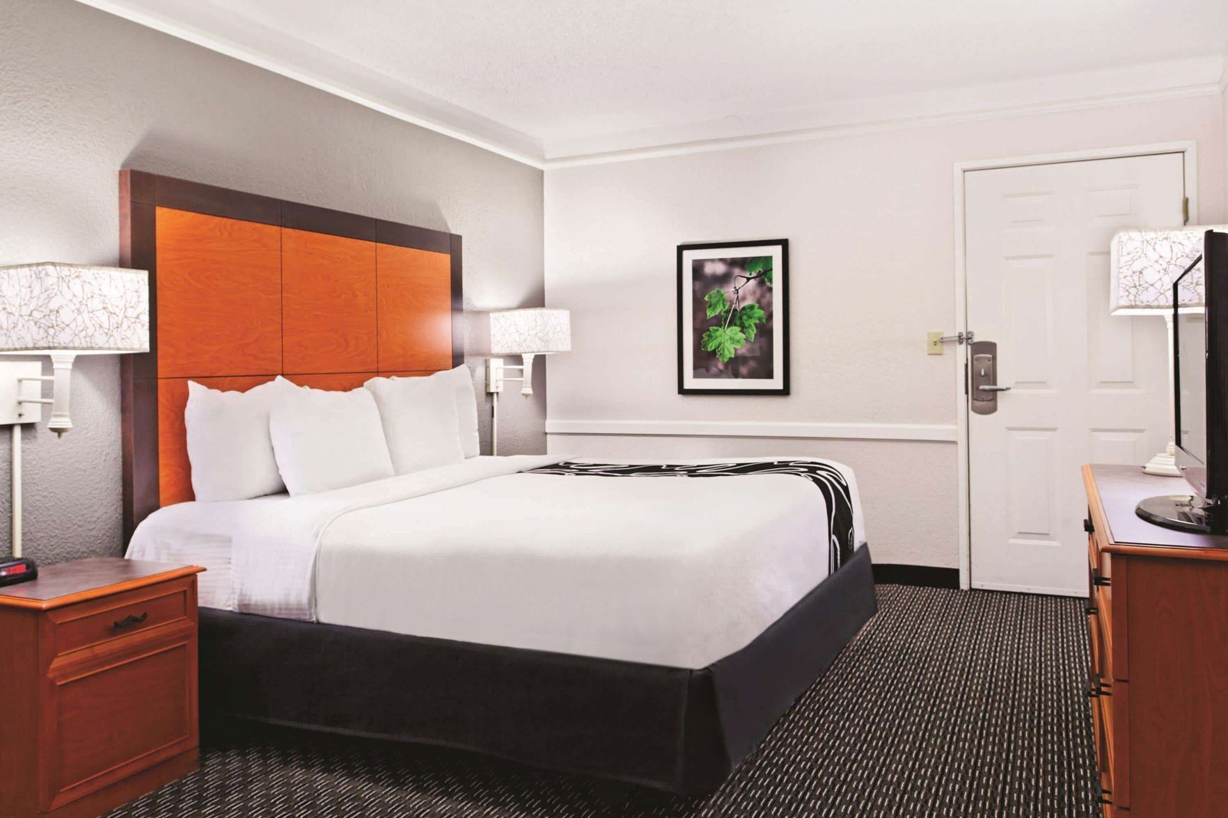 Premium bedding, desk, blackout curtains, iron/ironing board