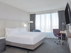 Premium bedding, desk, blackout drapes, iron/ironing board