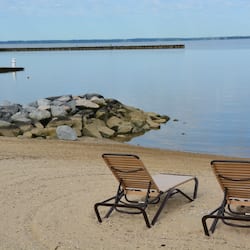 Private beach nearby, white sand, sun loungers, beach umbrellas