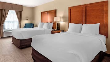 Standard Room, 2 Double Beds, Non Smoking | Desk, blackout drapes, iron/ironing board, free cribs/infant beds