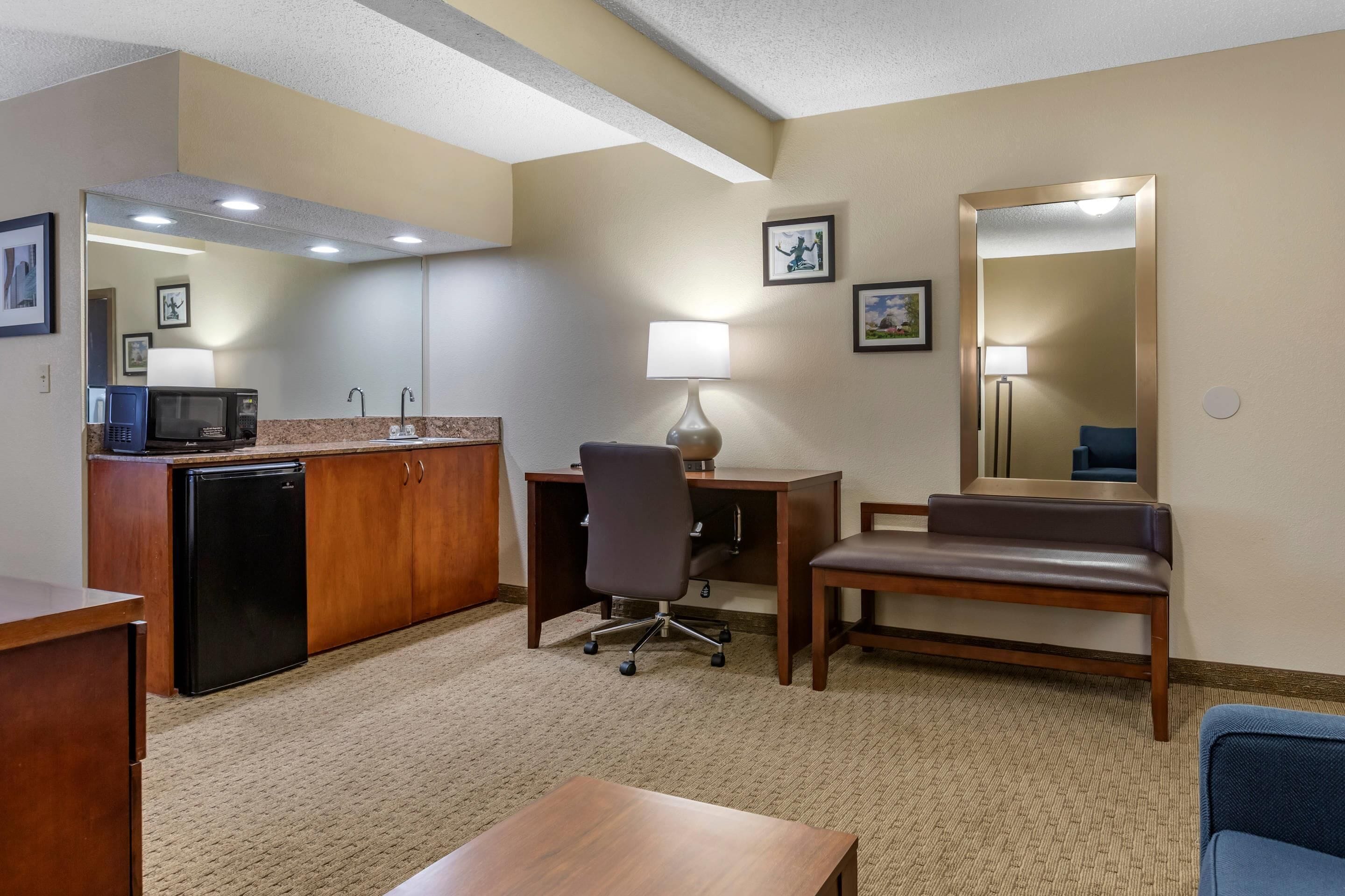 Suite, 1 King Bed with Sofa bed, Non Smoking | Desk, laptop workspace, blackout drapes, soundproofing