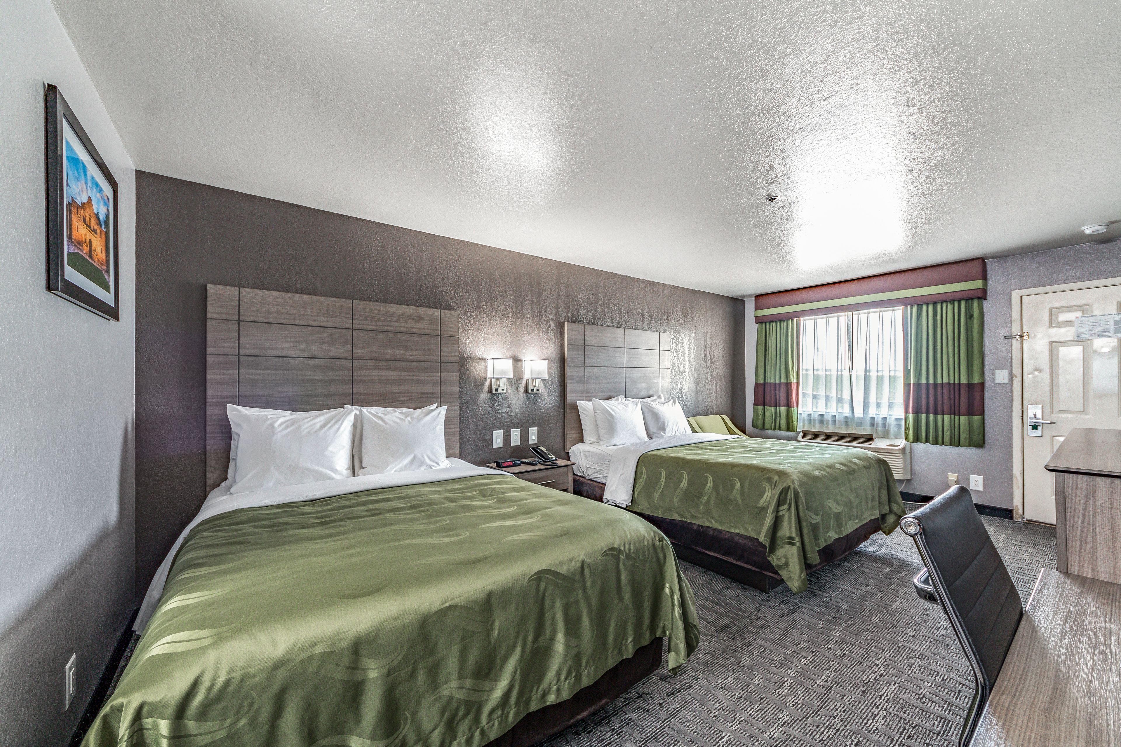 Standard Room, 2 Queen Beds, Non Smoking | Premium bedding, down duvets, pillow-top beds, in-room safe