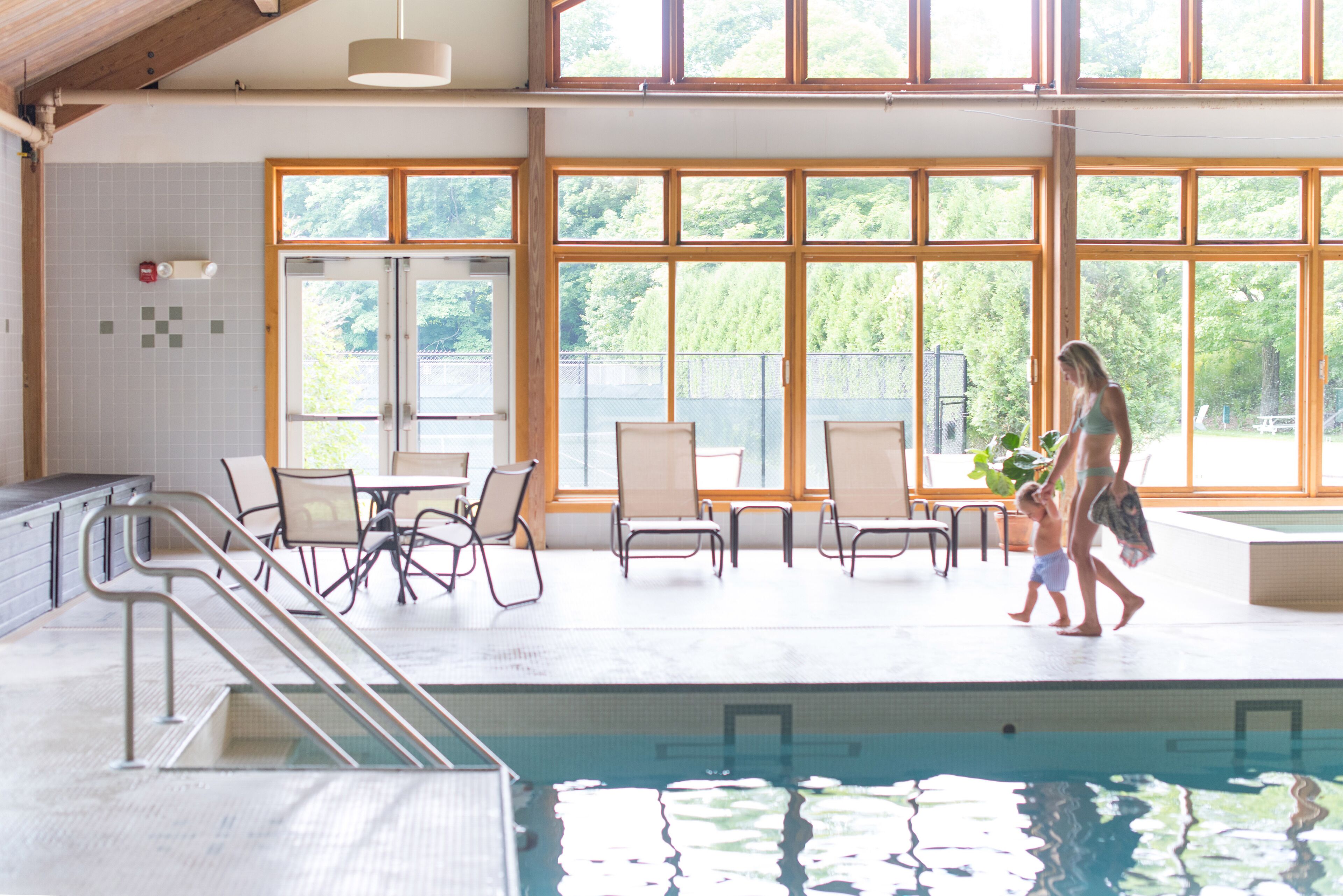 Indoor pool, seasonal outdoor pool, pool umbrellas, sun loungers