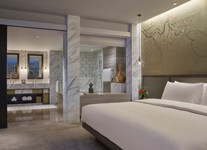 Suite, 1 King Bed (Ambassador) | Bathroom | Separate tub and shower, deep soaking tub, free toiletries, hair dryer