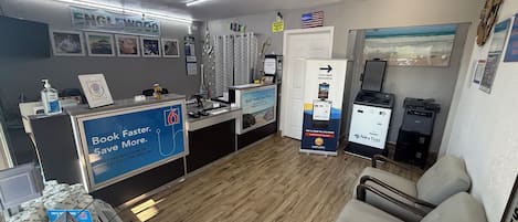 Check-in/check-out kiosk