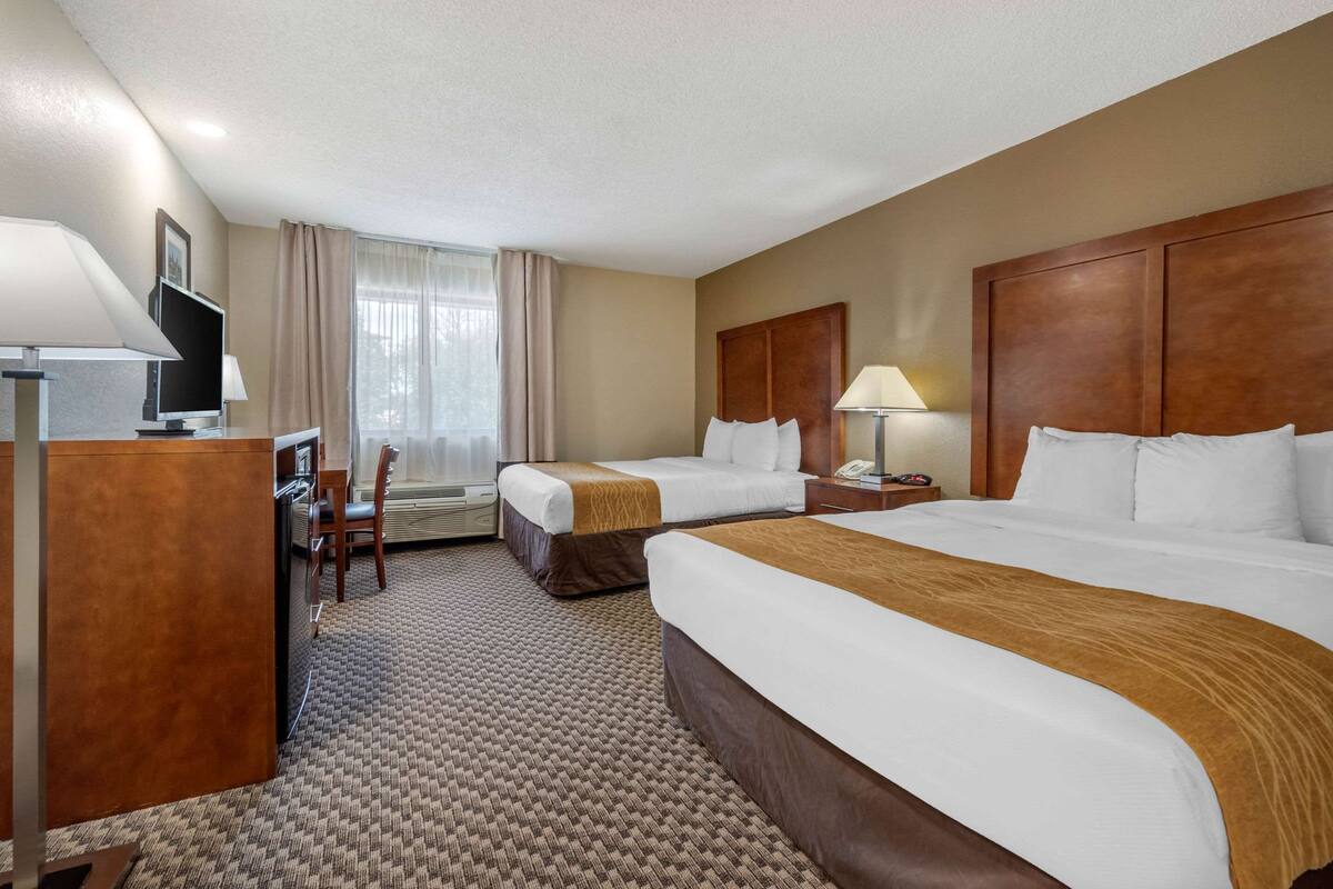 Standard Room, 2 Queen Beds, Non Smoking | Premium bedding, down duvets, pillow-top beds, desk
