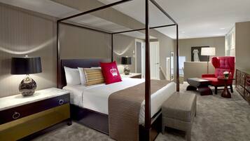 Premium bedding, down comforters, pillowtop beds, in-room safe