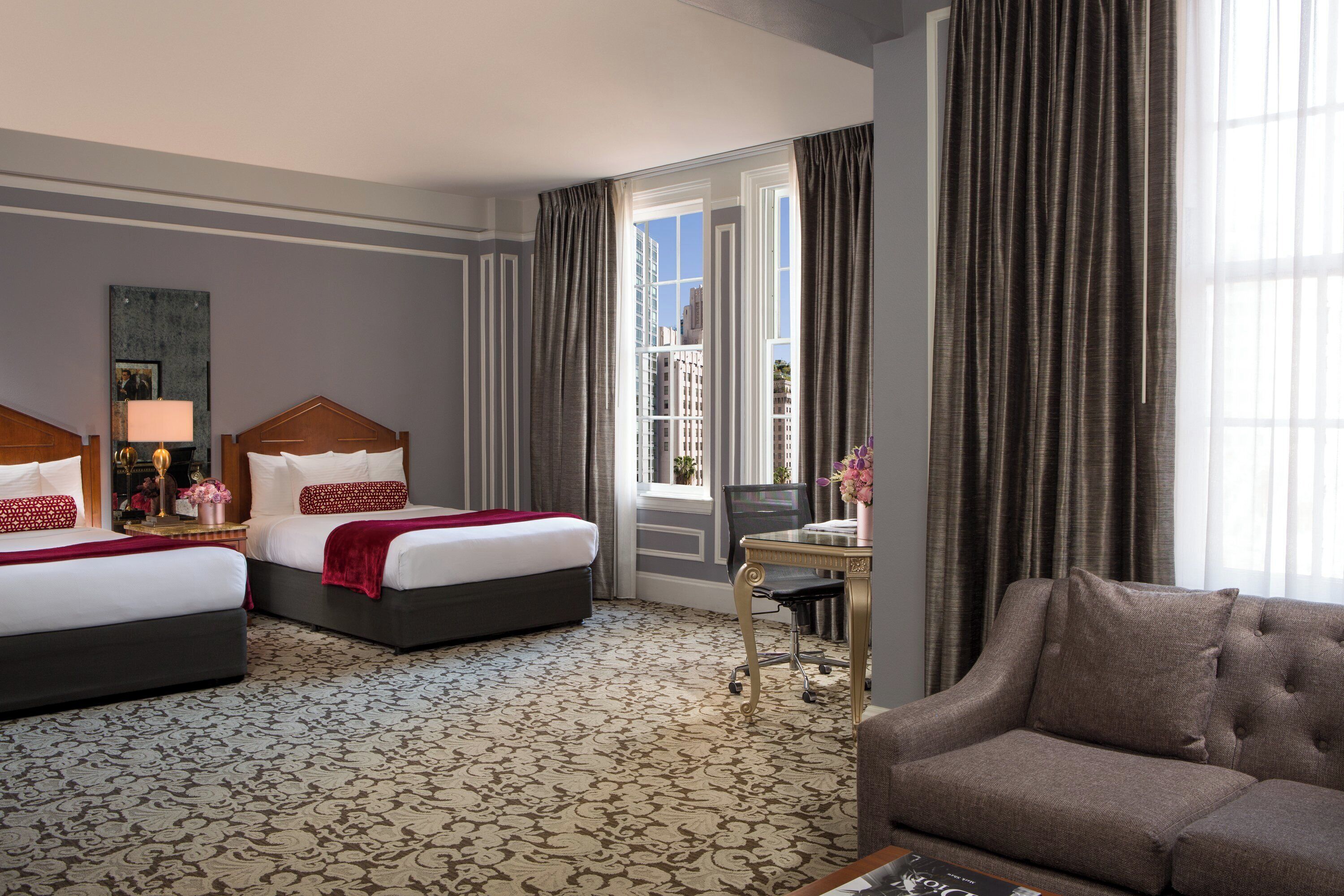 Studio Suite, 2 Double Beds | Hypo-allergenic bedding, down comforters, in-room safe, desk