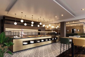 Enjoy a casual dining experience with a variety of food options and comfortable seating.