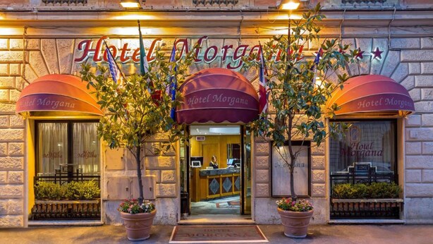 The exterior of Hotel Morgana with a classic facade, large windows, and a welcoming entrance. - Hotel Morgana (Rome)