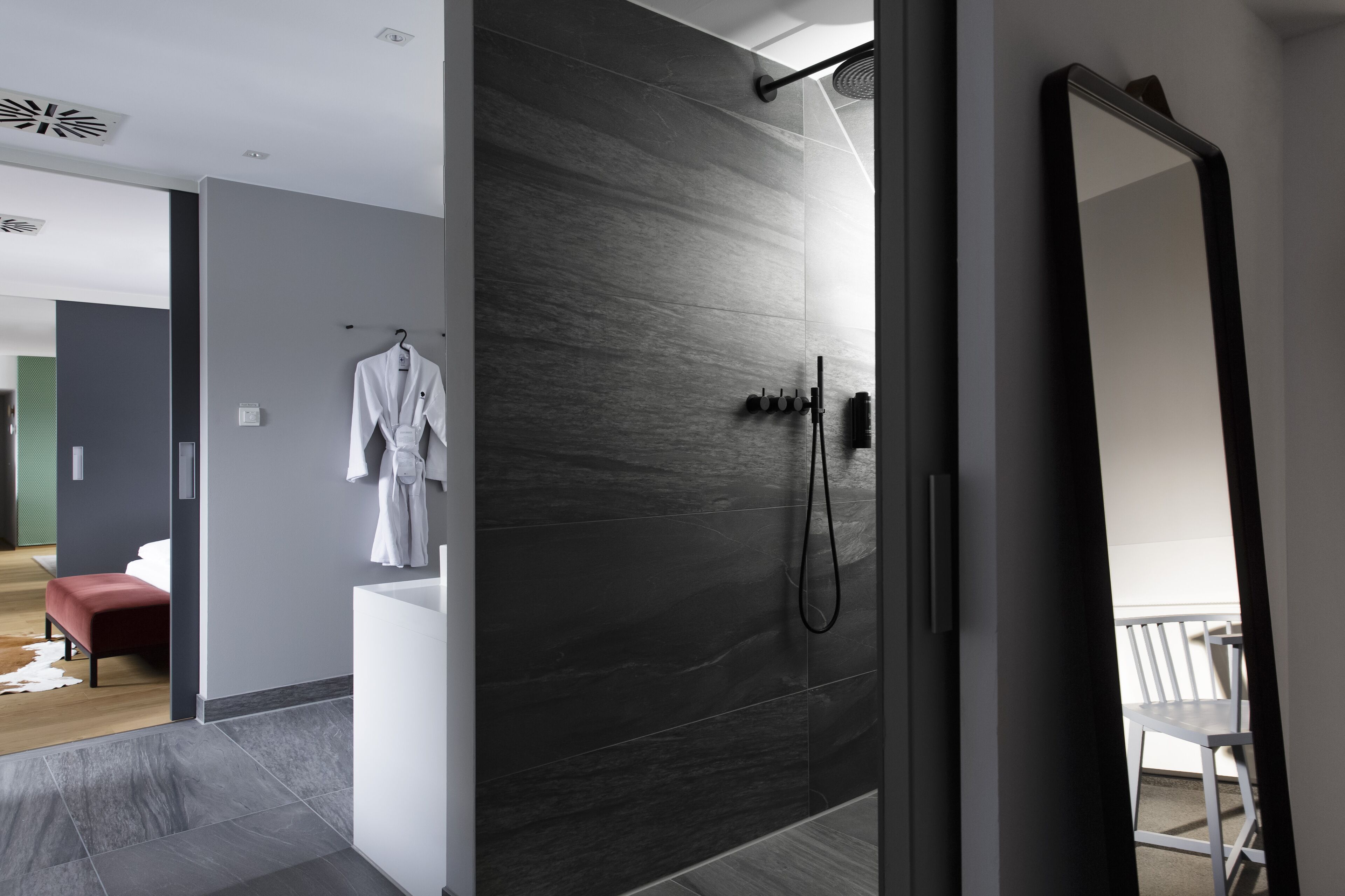 Suite (500) | Bathroom | Designer toiletries, hair dryer, bathrobes, slippers