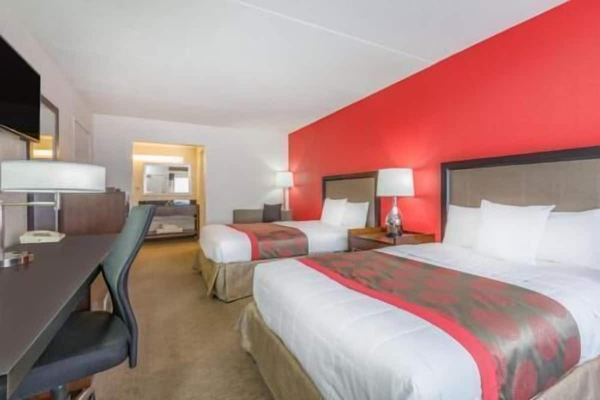 Premium bedding, desk, blackout curtains, iron/ironing board