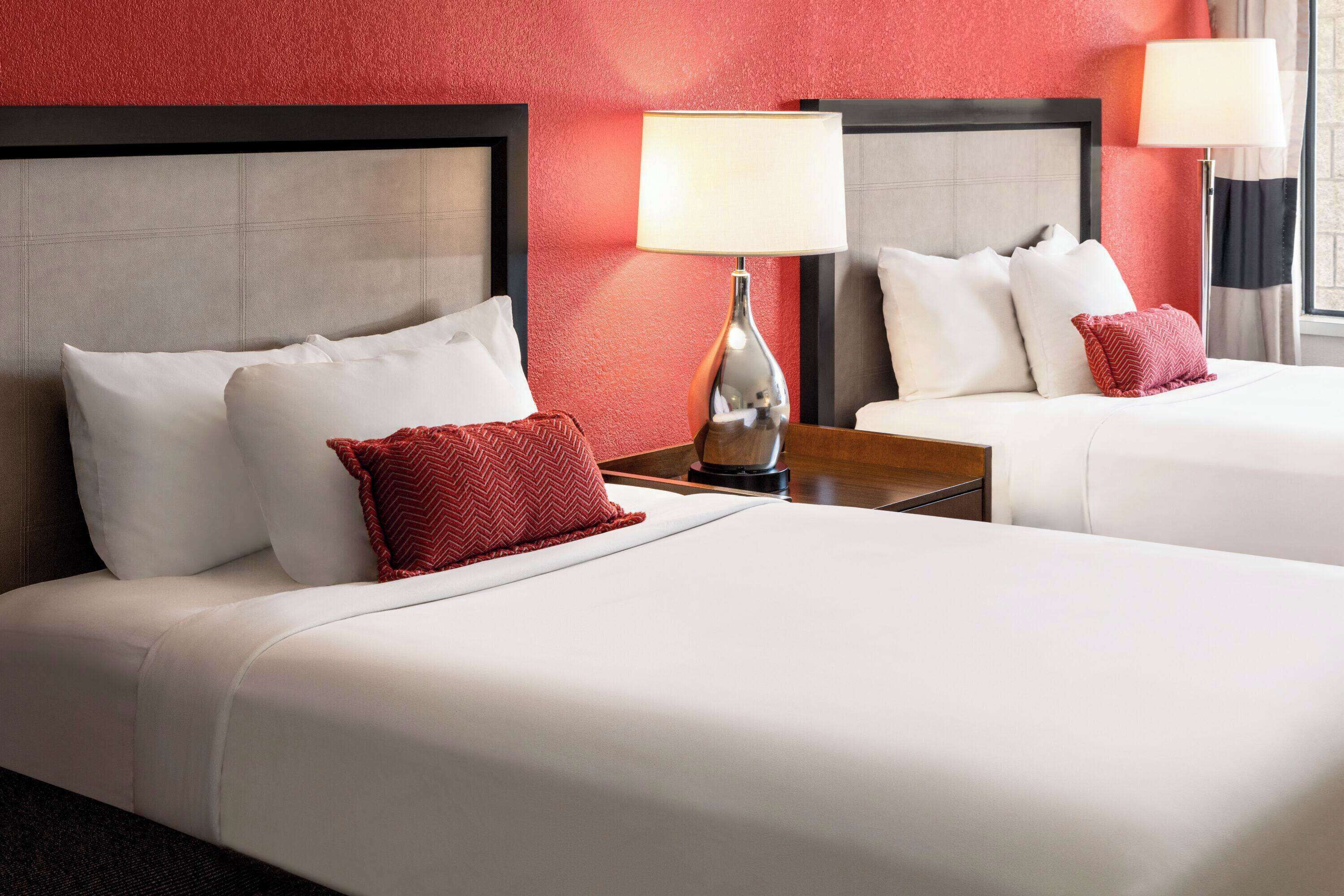 room, 2 double beds, non smoking | premium bedding, desk, blackout curtains, iron/ironing board