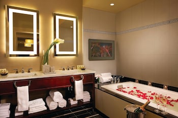 Designer toiletries, hair dryer, bathrobes, towels at The Algonquin Hotel Times Square, Autograph Collection