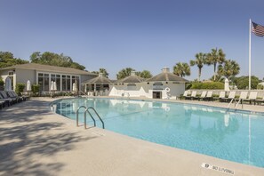 Outdoor pool, open 9:00 AM to 8:00 PM, cabanas (surcharge)