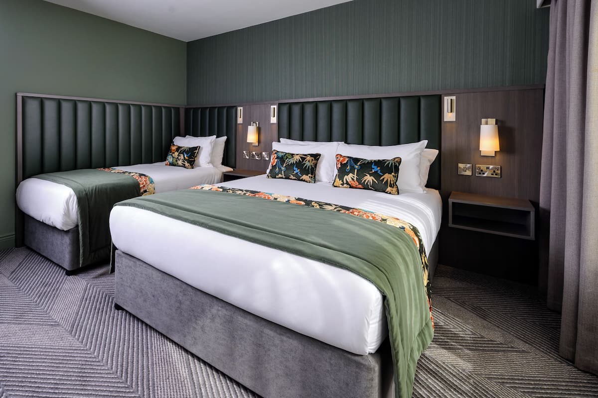 individually decorated, desk, laptop workspace, iron/ironing board