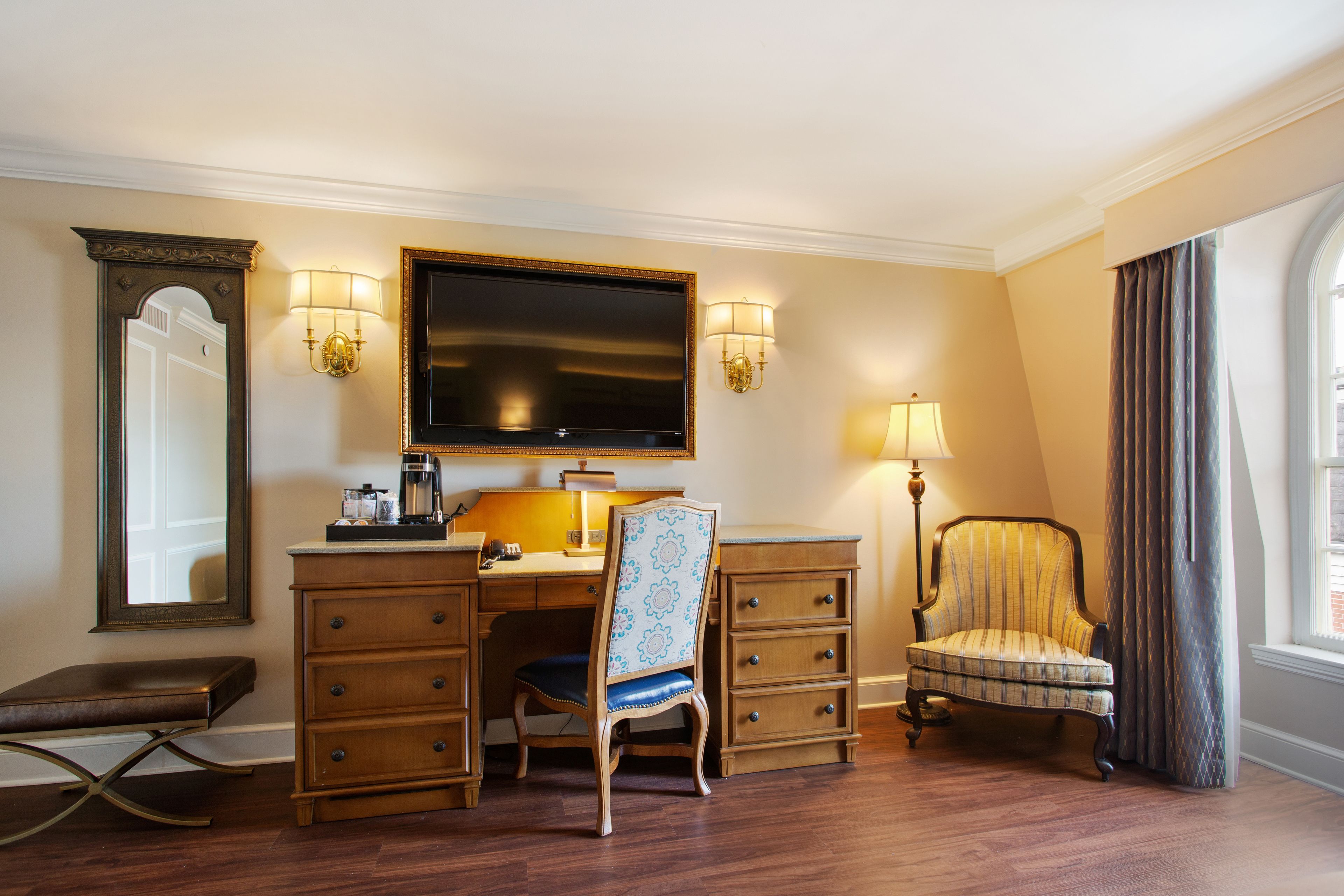 deluxe room, 2 queen beds | in-room safe, desk, iron/ironing board, free wifi