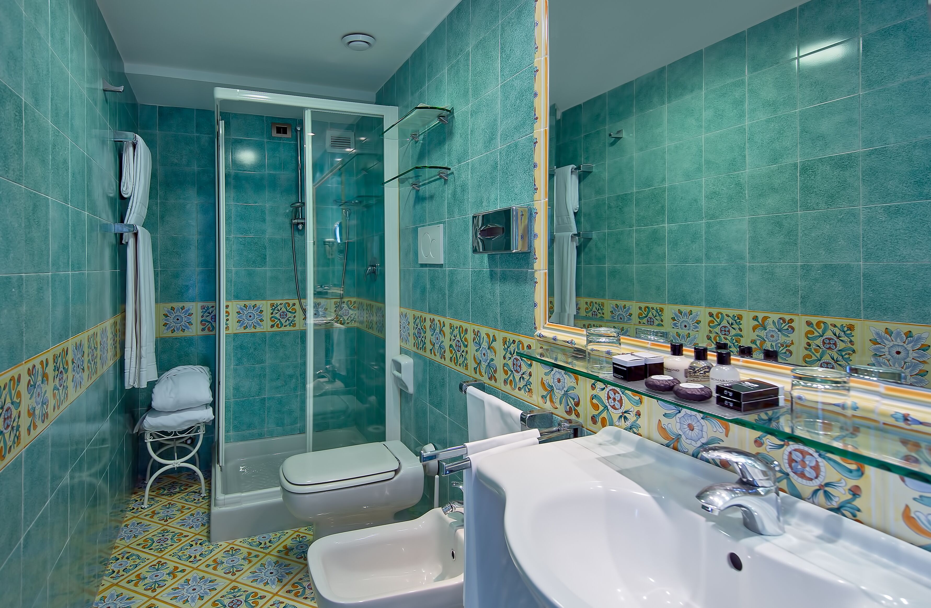 hair dryer, bathrobes, slippers, bidet