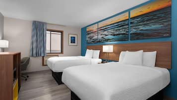 Double Room, 2 Double Beds | Individually decorated, individually furnished, desk, blackout drapes