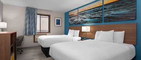 Double Room, 2 Double Beds | Individually decorated, individually furnished, desk, blackout drapes