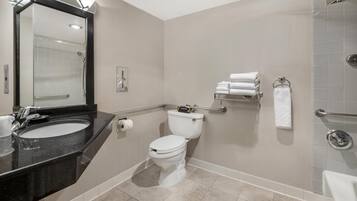 Salle de bain accessible aux personnes à mobilité réduite