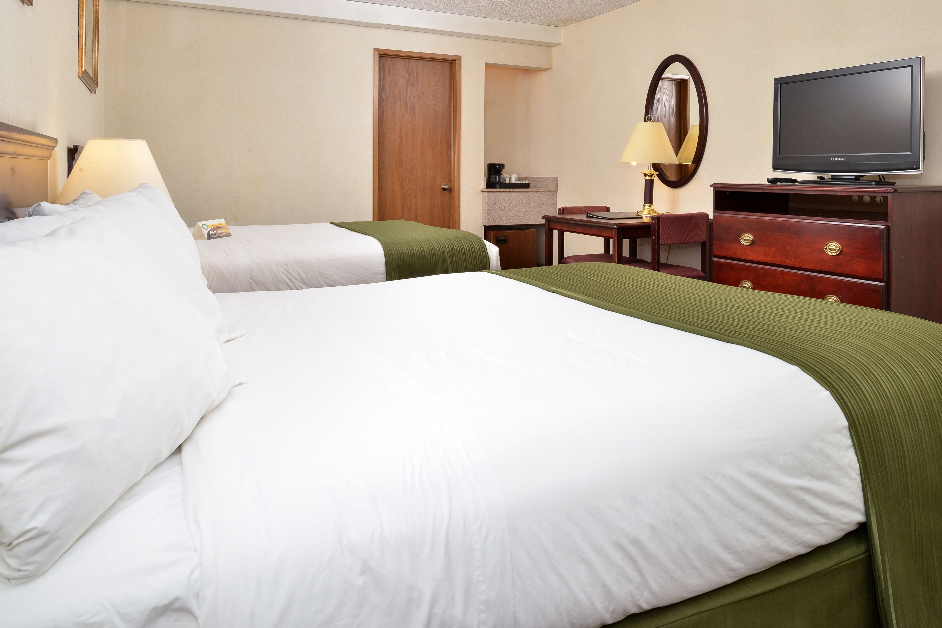 standard room, 2 queen beds, non smoking | in-room safe, blackout curtains, iron/ironing board