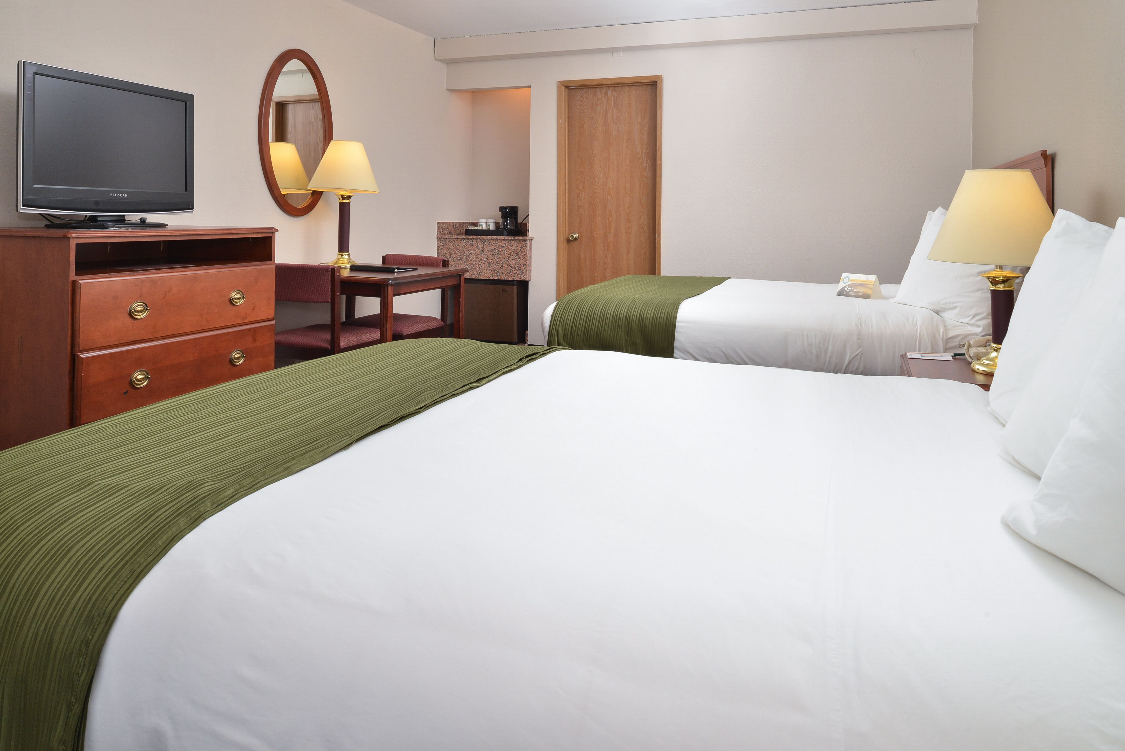 standard room, 2 queen beds, non smoking | in-room safe, blackout curtains, iron/ironing board
