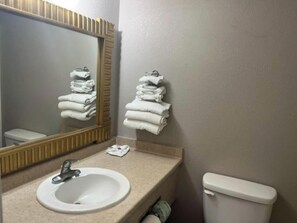 Free toiletries, hair dryer, towels