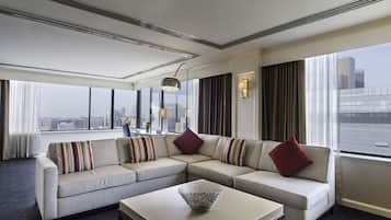 Presidential Suite, 1 King Bed | Living area | 42-inch LCD TV with satellite channels, TV, iPod dock