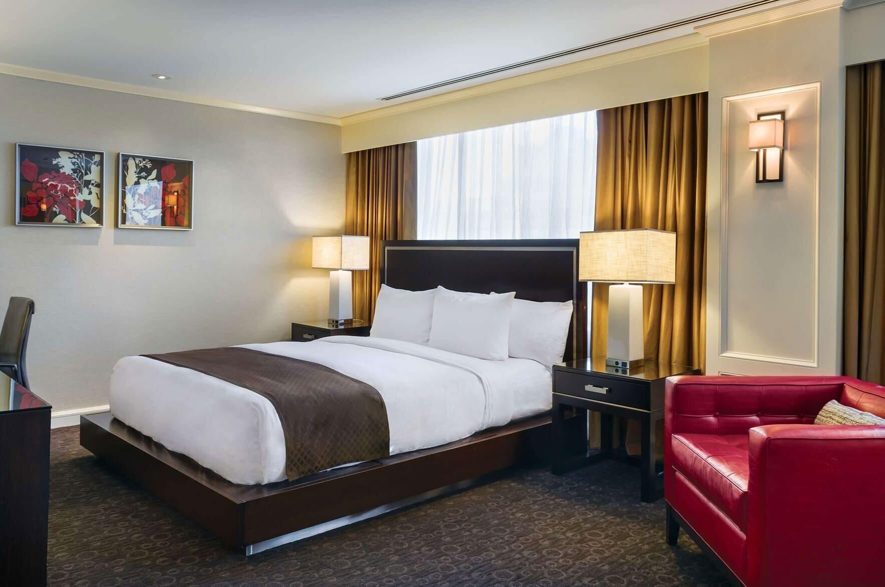 Premium bedding, down comforters, pillowtop beds, in-room safe