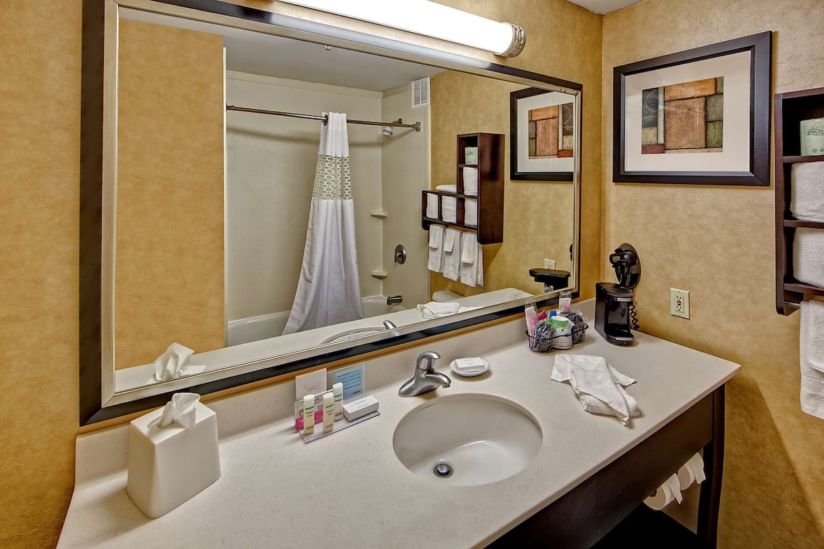 In-room safe, iron/ironing board, free wired Internet, bed sheets